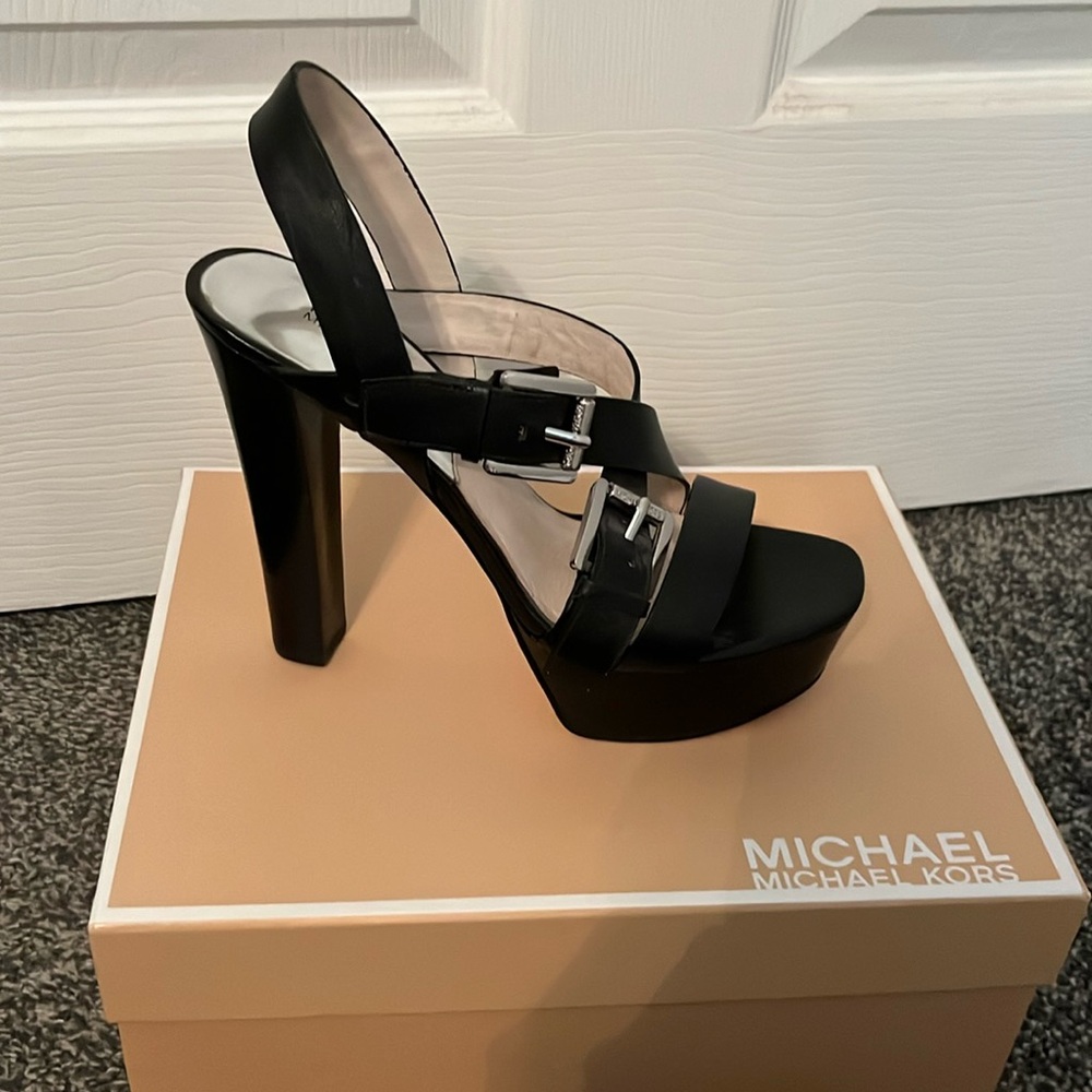 Michael Kors Platform High Heel Buckle Sandals